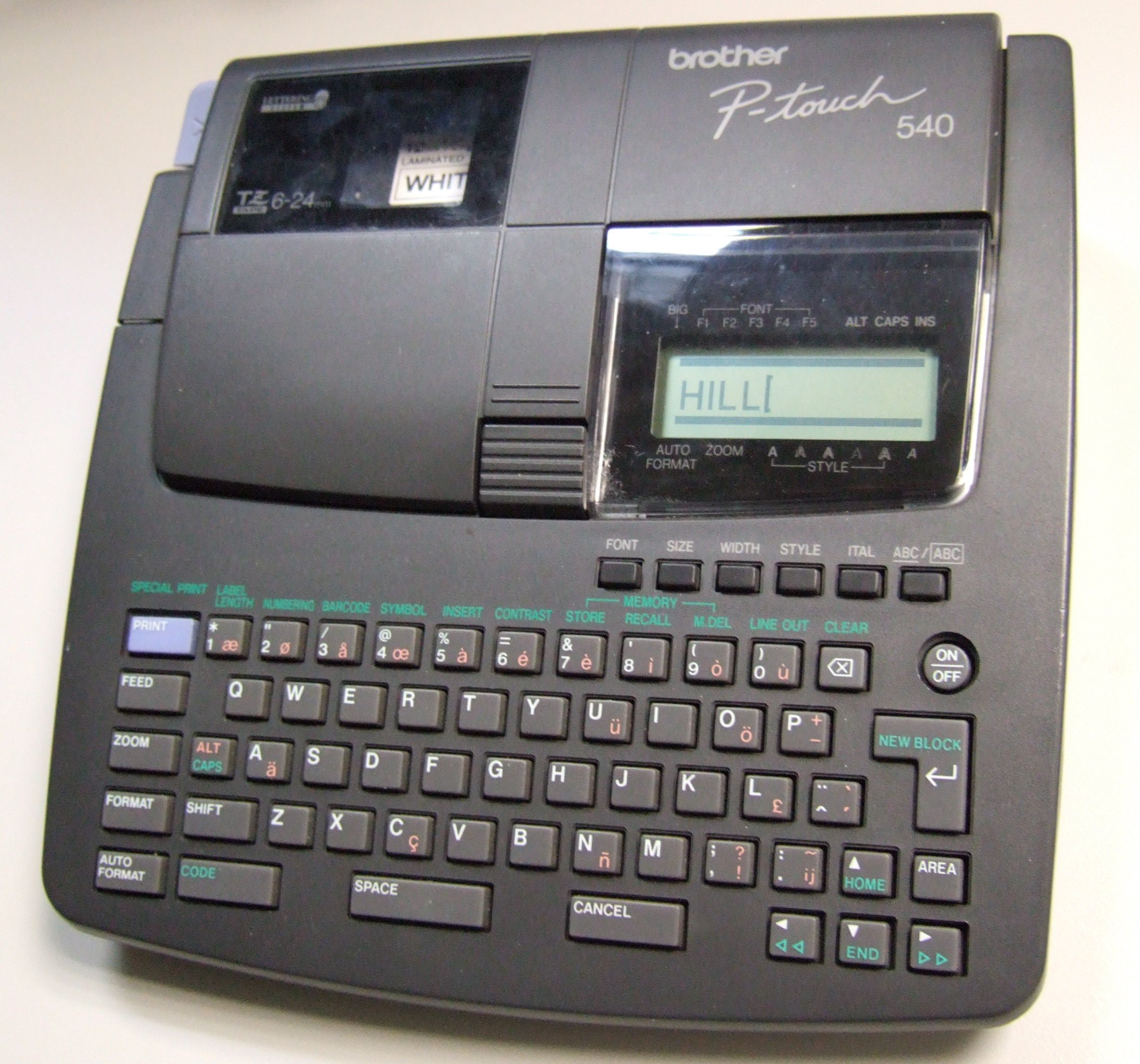 A Brother P-Touch label printer