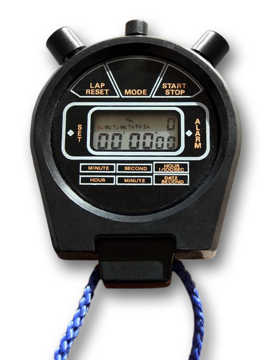 A digital stopwatch timer